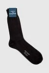 Perofil Men's gray cotton socks - Decor: logo print. Composition: 100% cotton. Country of manufacture: Italy. Care: specialized cleaning - photo 1