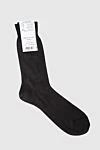 Men's gray cotton socks Perofil - Decor: logo print. Composition: 100% cotton. Country of manufacture: Italy. Care: specialized cleaning - photo 2