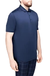 Pal Zileri Polo from cotton blue for men - 100% cotton. Buttons. Country of manufacture: Italy. Care: specialized cleaning - photo 3