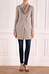 Cashmere cardigan gray for women Brunello Cucinelli - zipper. satin collar, fabric flower. two side pockets. 100% cashmere. Country of manufacture: Italy. Care: specialized cleaning - photo 2