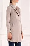 Brunello Cucinelli Cashmere cardigan gray for women - zipper. satin collar, fabric flower. two side pockets. 100% cashmere. Country of manufacture: Italy. Care: specialized cleaning - photo 3