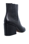 Women's black leather ankle boots with an open toe Brunello Cucinelli - open toe. genuine leather. elastic inserts. Heel height: 5 centimeters. Country of manufacture: Italy. Care: specialized cleaning - photo 4