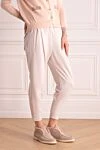 Brunello Cucinelli Women's cashmere jogger trousers beige - pinches. three pockets. cashmere. zipper. Country of manufacture: Italy. Care: specialized cleaning - photo 3