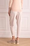Women's cashmere jogger trousers beige Brunello Cucinelli - pinches. three pockets. cashmere. zipper. Country of manufacture: Italy. Care: specialized cleaning - photo 4