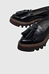 Brunello Cucinelli Лоферы женские кожаные с бахромой черные - контрастная подошва, бахрома. кожа. Высота каблука: 2 см. Страна производитель: Италия. Уход: специализированная чистка - фото 5