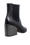 Women's black leather ankle boots with textile inserts Brunello Cucinelli - open toe. genuine leather. elastic inserts. Heel height: 5 centimeters. Country of manufacture: Italy. Care: specialized cleaning - photo 4