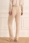 Women's beige wide-leg trousers Casheart - viscose, spandex. elastic belt. Country of manufacture: Italy. Care: specialized cleaning - photo 4