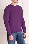 Casheart Purple wool jumper for men - 100% wool. Country of manufacture: Italy. Care: specialized cleaning - photo 3