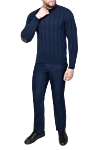 Blue cashmere jumper for men Casheart - 100% cashmere. Country of manufacture: Italy. Care: specialized cleaning - photo 2