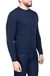 Casheart Blue cashmere jumper for men - 100% cashmere. Country of manufacture: Italy. Care: specialized cleaning - photo 3