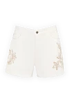 Ermanno Scervino White cotton shorts for women - embroidery with a contrasting thread. three side pockets, two back pockets. 98% cotton, 2% elastane. zipper, buttons. Country of manufacture: Italy. Care: specialized cleaning - photo 1