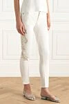 Ermanno Scervino Women's pants with beige embroidery white - embroidery, lace. five pockets. polyamide, viscose. button, zipper. Country of manufacture: Italy. Care: specialized cleaning - photo 3