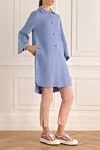 Ermanno Scervino Пальто голубое женское - перфорация. 70% шерсть, 20% шелк, 10% кашемир. пуговицы. два боковых кармана. Страна производитель: Италия. Уход: специализированная чистка - фото 3