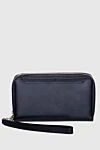 Brioni Men's clutch bag made of genuine leather black - Embossed brand logo. 100% genuine leather. Closure: Zipper. Two compartmentss. Country of manufacture: Italy. Care: specialized cleaning - photo 1