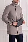 Клатч мужской из натуральной кожи синий Brioni - Металлическая пластина с логотипом бренда. 100% натуральная кожа. Молния. 2 отделения. Страна производитель: Италия. Уход: специализированная чистка - фото 2