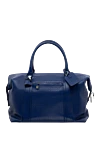 Billionaire Men's blue leather travel bag - textured leather. shoulder strap. 100% alligator skin. Fastener: zipper. Country of manufacture: Italy. Care: specialized cleaning - photo 1