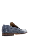 Tardini Blue alligator leather loafers for men - textured leather, contrast sole. 100% alligator skin. Sole Height: Heel Height 2cm. Country of manufacture: Italy. Care: specialized cleaning - photo 3