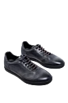 W.Gibbs Black leather sneakers for men - perforation. 100% genuine leather. lacing. heel height 2 cm. Country of manufacture: Italy. Care: specialized cleaning - photo 3