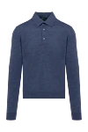 Cesare di Napoli Wool long sleeve polo blue for men - Long sleeve. 100% wool. Buttons. Country of manufacture: Italy. Care: specialized cleaning - photo 1