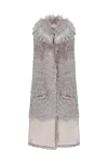 Casheart Beige women's vest made of natural fur - insulation 90% goose down, 10% goose feather. natural fur, leather. Closure: zipper. two side pockets. Country of manufacture: Italy. Care: specialized cleaning - photo 7