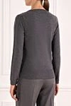 Dark grey cashmere womens jumper with a V-neckline and Swarovski crystals Casheart - V-neck, swarovski crystals. 100% cashmere. Country of manufacture: Italy. Care: specialized cleaning - photo 4