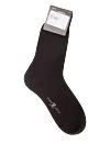 Story Loris Men's brown cotton socks - logo print. 100% cotton. Country of manufacture: Italy. Care: specialized cleaning - photo 1