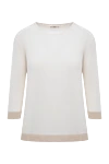 Casheart White cashmere womens jumper with contrasting inserts - contrasting inserts. 100% cashmere. Country of manufacture: Italy. Care: specialized cleaning - photo 1