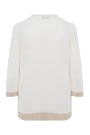 White cashmere womens jumper with contrasting inserts Casheart - contrasting inserts. 100% cashmere. Country of manufacture: Italy. Care: specialized cleaning - photo 6