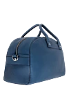 Doucal`s Men's blue leather travel bag - textured leather. shoulder strap. 100% leather. Fastener: zipper. Country of manufacture: Italy. Care: specialized cleaning - photo 3