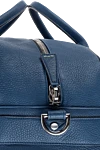 Doucal`s Men's blue leather travel bag - textured leather. shoulder strap. 100% leather. Fastener: zipper. Country of manufacture: Italy. Care: specialized cleaning - photo 5