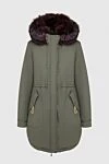 Alessandra Chamonix Green women's cotton and natural fur parka - fur hood. 100% cotton, natural fur. zipper, buttons, drawstring. two side pockets. Country of manufacture: Italy. Care: specialized cleaning - photo 1