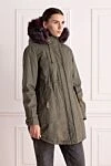 Alessandra Chamonix Green women's cotton and natural fur parka - fur hood. 100% cotton, natural fur. zipper, buttons, drawstring. two side pockets. Country of manufacture: Italy. Care: specialized cleaning - photo 3