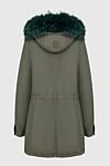 Alessandra Chamonix Green women's cotton and natural fur parka - fur hood. 100% cotton, natural fur. zipper, buttons, drawstring. four side pockets. Country of manufacture: Italy. Care: specialized cleaning - photo 7