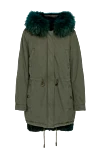 Alessandra Chamonix Green women's cotton and natural fur parka - fur hood. 100% cotton, natural fur. zipper, buttons, drawstring. two side pockets. Country of manufacture: Italy. Care: specialized cleaning - photo 1