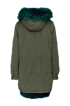 Alessandra Chamonix Green women's cotton and natural fur parka - fur hood. 100% cotton, natural fur. zipper, buttons, drawstring. two side pockets. Country of manufacture: Italy. Care: specialized cleaning - photo 7