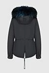 Alessandra Chamonix Blue cotton and natural fur parka for women - fur hood. 100% cotton, natural fur. zipper, buttons, drawstring. two side pockets. Country of manufacture: Italy. Care: specialized cleaning - photo 7