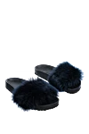 Amanda Wakeley Women's slippers with fur, gray - fur. polyurethane, fur. Country of manufacture: Italy. Care: specialized cleaning - photo 3