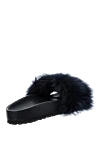 Women's slippers with fur, gray Amanda Wakeley - fur. polyurethane, fur. Country of manufacture: Italy. Care: specialized cleaning - photo 4