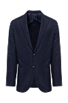 Barba Napoli Gray wool jacket for men - Decor: check pattern. Composition: 100% wool. Fastening: two buttons. Pockets: three internal, two side, chest pocket. Lining: 100% viscose. Country of manufacture: Italy. Care: specialized cleaning - photo 1