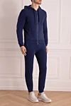 Derek Rose Men's cotton sports suit, blue - Contrast zipper. 100% cotton. Closure: Zipper. Four side pockets. Country of manufacture: Italy. Care: specialized cleaning - photo 3