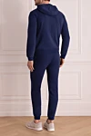 Men's cotton sports suit, blue Derek Rose - Contrast zipper. 100% cotton. Closure: Zipper. Four side pockets. Country of manufacture: Italy. Care: specialized cleaning - photo 4