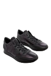 Philippe Model Purple leather sneakers for men - Decor: emblem with logo. Composition: 100% leather. Clasp: lacing. Sole: height 2 cm. Country of manufacture: Italy. Care: specialized cleaning - photo 3