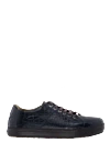 Tardini Men's crocodile leather snickers blue - textured leather. 100% crocodile skin. lacing. Country of manufacture: Italy. Care: specialized cleaning - photo 1