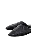 Vaccari Alligator leather slippers black for men - textured leather. leather interior. alligator skin. polyurethane. Country of manufacture: Italy. Care: specialized cleaning - photo 5