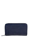 Cesare di Napoli Men's blue alligator leather clutch - Textured leather. 100% alligator skin. Compartment for banknotes, compartment for cards. Country of manufacture: Italy. Care: specialized cleaning - photo 1