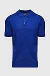 Massimo Sforza Men's polo shirt with collar and zip fastening in noble blue tone - 100% cotton. Closure: Zipper. Country of manufacture: Italy. Care: specialized cleaning - photo 1