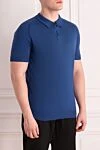 Massimo Sforza Men's polo shirt with collar and zip fastening in noble blue tone - 100% cotton. Closure: Zipper. Country of manufacture: Italy. Care: specialized cleaning - photo 3