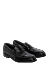 Tardini Black alligator leather loafers for men - textured leather. natural fur lining. 100% alligator skin. Country of manufacture: Italy. Care: specialized cleaning - photo 3