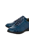 Tardini Men's crocodile leather snickers blue - textured leather. 100% crocodile skin. lacing. height 2cm. Country of manufacture: Italy. Care: specialized cleaning - photo 5