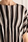 Brunello Cucinelli Блуза женская свободного кроя в полосатый узор черная - без воротничка, свободные рукава, полосатый узор. хлопок, эластан. Страна производитель: Италия. Уход: специализированная чистка - фото 5